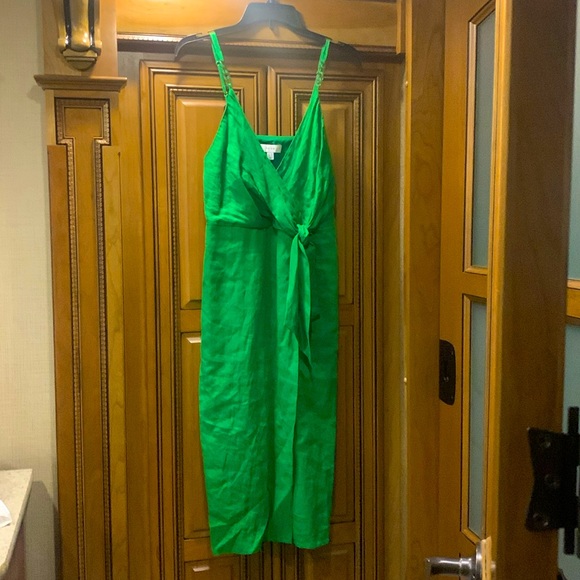 NWOT Reiss Esme Linen Sheath Dress in Green Size 6 - Picture 3 of 12